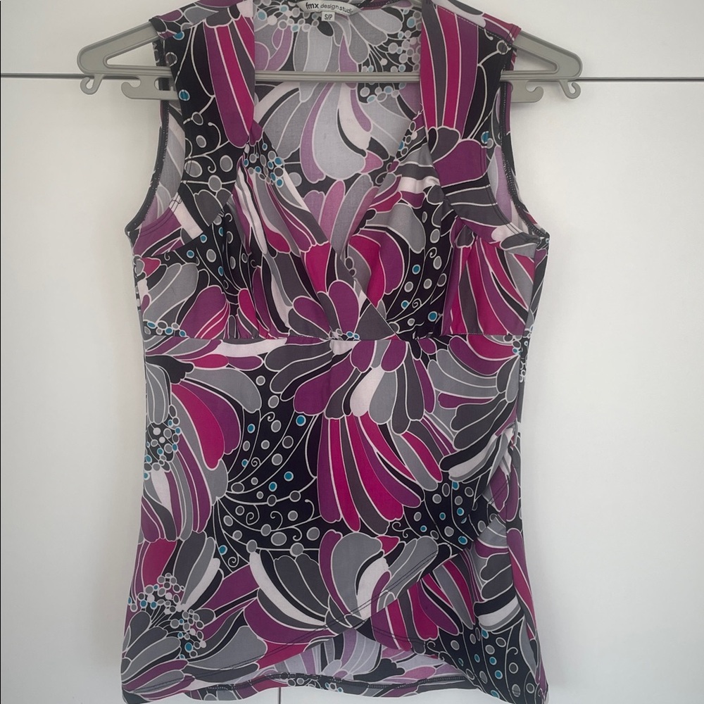 FMX Design Studios Floral Purple Black High Low Top S